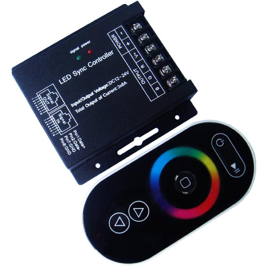 Ovládač dotykový synchro RGB 24A 12V - 24V RF