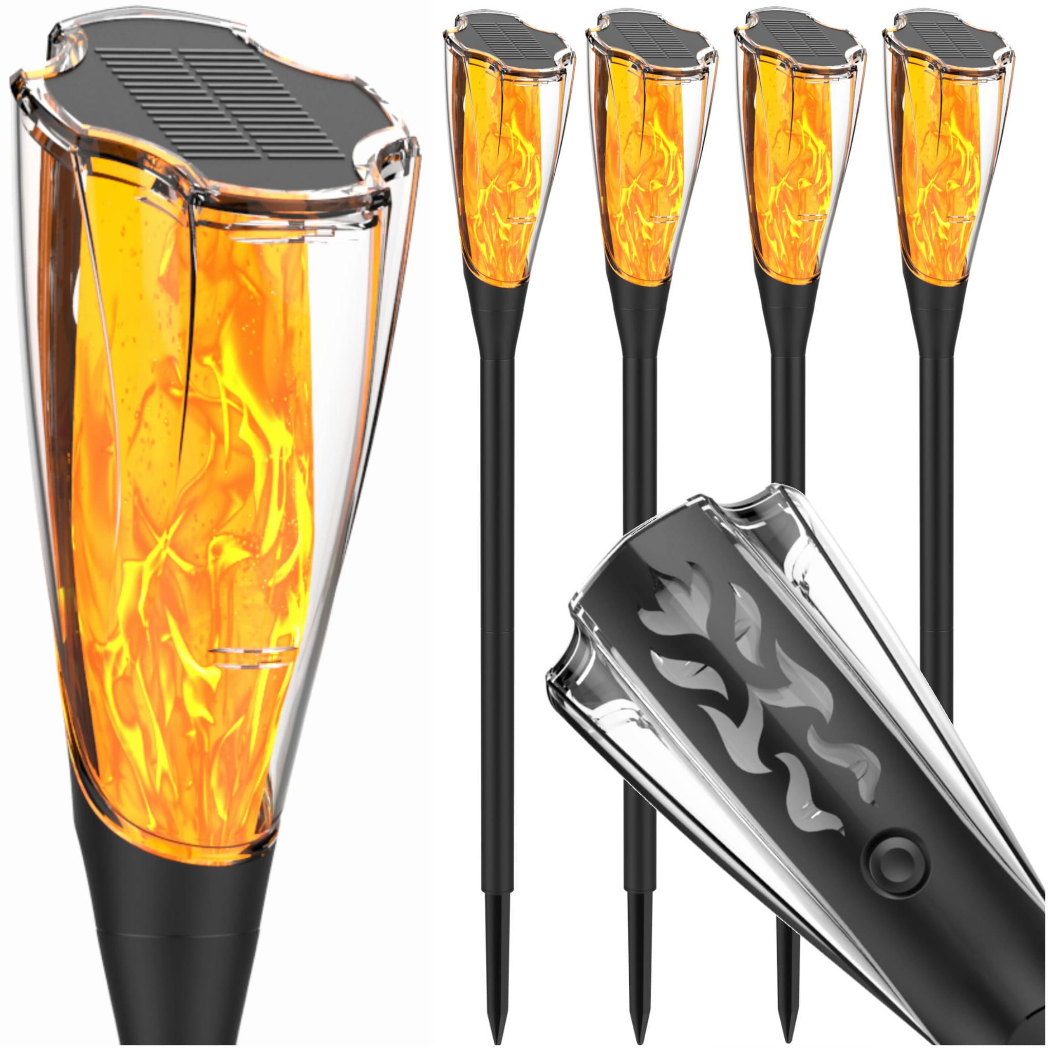 4X VONKAJŠIA LED SOLÁRNA LAMPA TORCH - 65CM