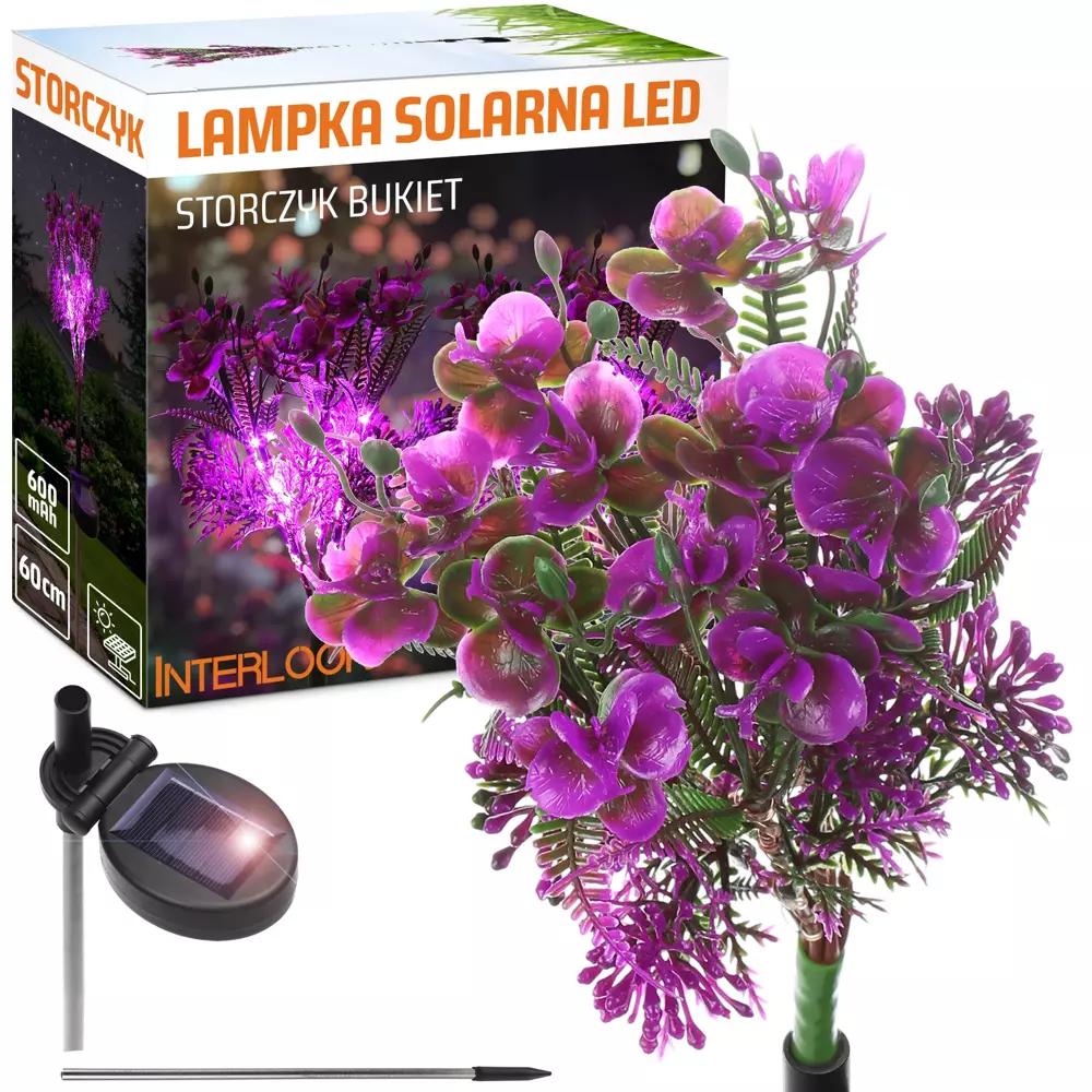 FLD-16-PURPLE | SOLÁRNE ZÁHRADNÉ SVIETIDLO LED ORCHID BOUQUET | 60 CM, 600 MAH