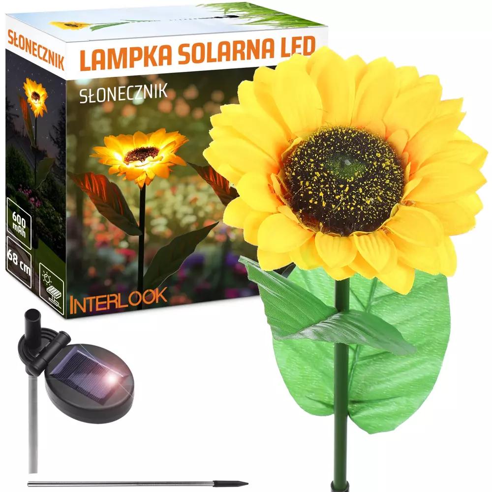 ŽLTÁ | SOLÁRNE ZÁHRADNÉ SVIETIDLO LED SUNFLOWER | 68 CM, 600 MAH