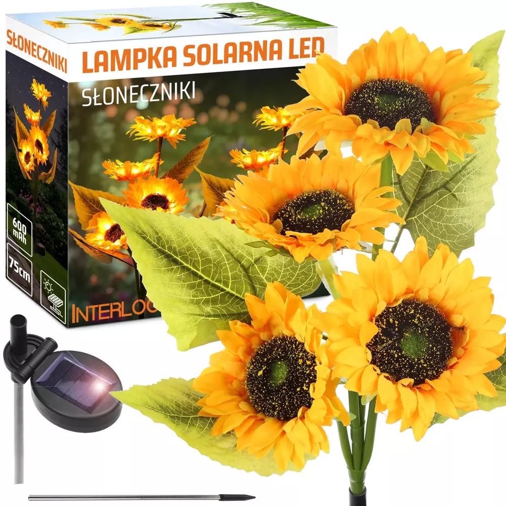 ZÁHRADNÉ SOLÁRNE SVIETIDLO LED SUNFLOWERS | 75 CM, 600 MAH