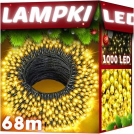 LED vianočné svetielka 1000 LED 68m teplá biela vonkajšie