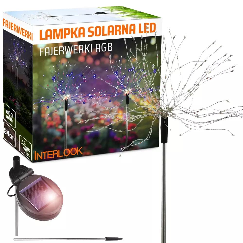 VONKAJŠIE SOLÁRNE LED OHŇOSTROJOVÉ SVIETIDLO | 84 CM, 600 MAH, 200 RGB LED