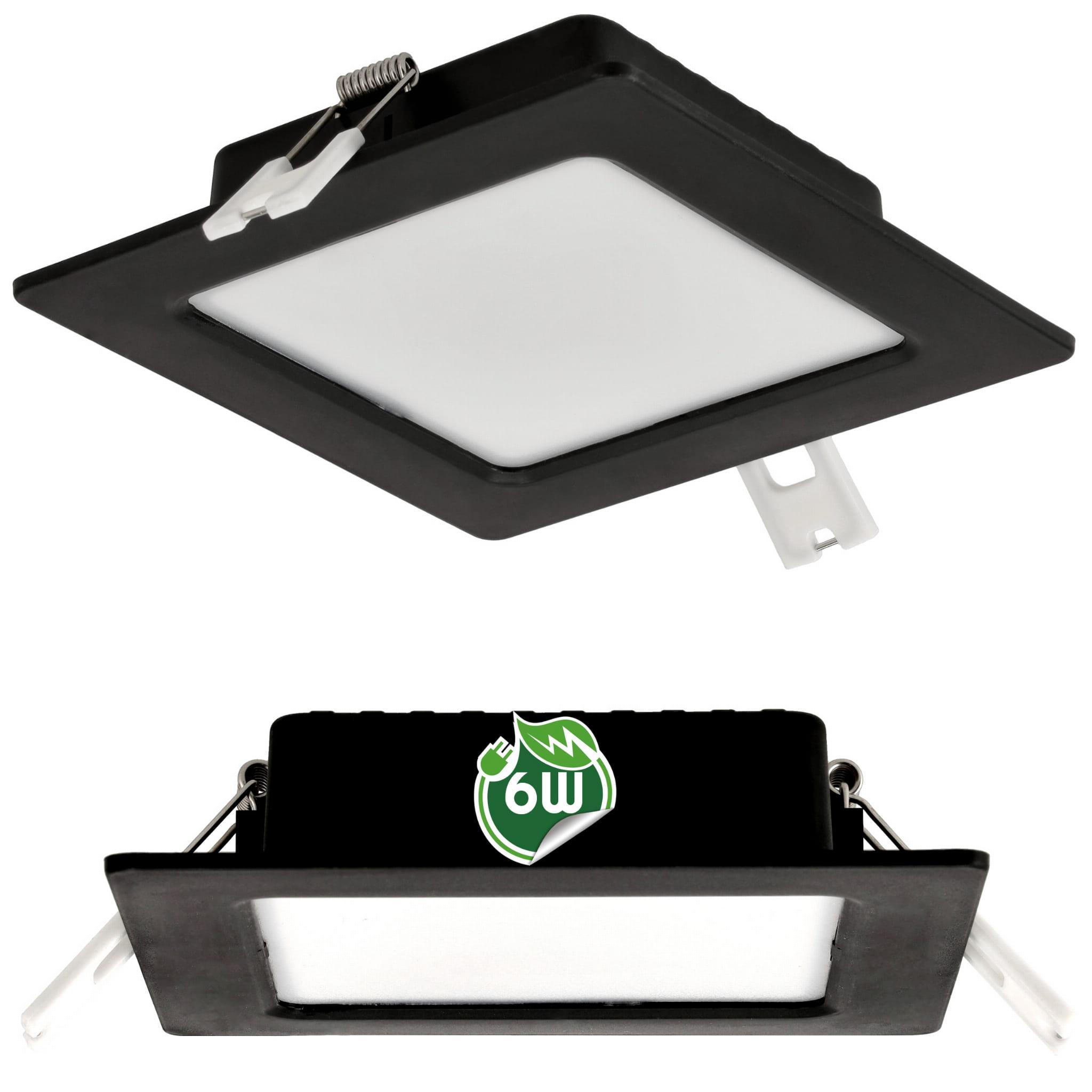 Štvorcový LED panel čierny - zapustený - 6W - PC - neutrálna biela